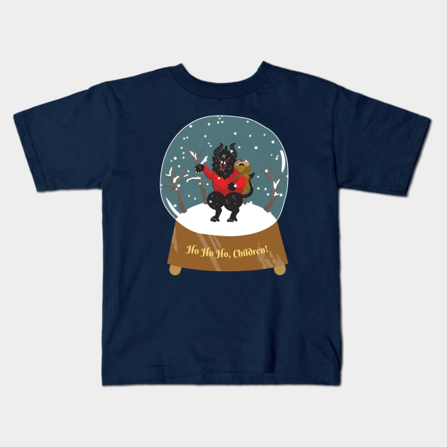 Ho Ho Ho Children Krampus is coming Christmas Fun Kids T-Shirt by Witchy Ways